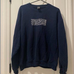 AUTHENTIC UNISEX WALLOWS "NOTHING HAPPENS" MERCHANDISE, NAVY SWEATSHIRT, LARGE